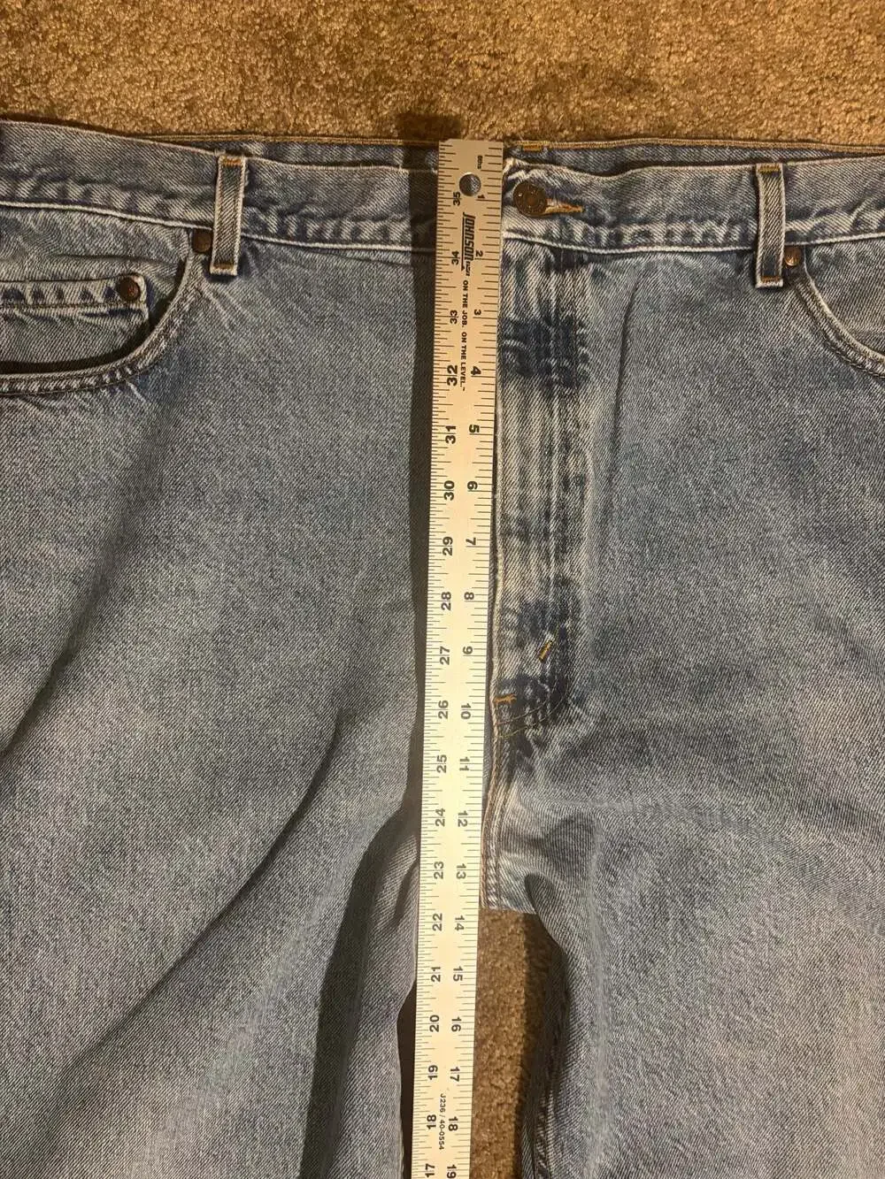 Vintage Levi’s 540 Denim Jeans Mens 42x34 Light Wash Straight Leg USA Brown Tab